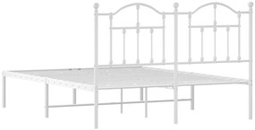 Estrutura de cama com cabeceira 135x190 cm metal branco