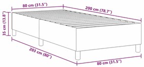 Cama Box Spring vidaXL Azul 80x200 cm em Tecido de Veludo Cotelê