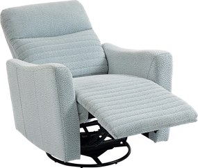 Poltrona reclinável, poltrona de relaxamento com apoio para os pés, giratória a 360°, reclinável, 82 x 90,5 x 101 cm, cinzento-azulado