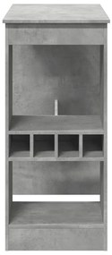 Mesa de bar com prateleiras derivados madeira cinzento cimento