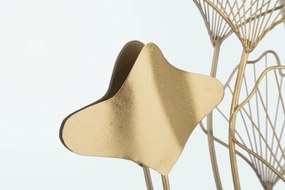 ESPELHO DE PAREDE COM FLORES DOURADO 75X3,5X72 CM