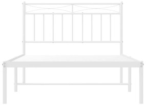 Estrutura de cama em metal com cabeceira 107x203 cm branco