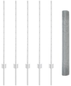 Conjunto de Cerca para Jardim Conjunto de 2 Aço Galvanizado