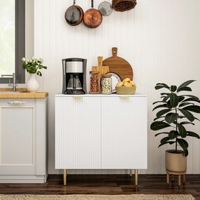 Aparador de Cozinha, 80 x 40 x 80 cm, Prateleira Ajustável, Branco