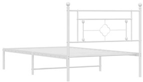 Estrutura de cama em metal com cabeceira 107x203 cm branco