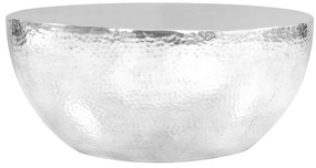 vidaXL Mesa de centro em alumínio martelado 70x30 cm prateado