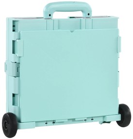 HOMCOM Carrinho Armazenamento Dobrável Compras Casa 2 Rodas 32L Prático Leve Fácil Manuseio 41,5x32,5x85 cm Verde | Aosom Portugal