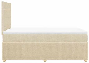 Cama boxspring com colchão 120x190 cm tecido cor creme