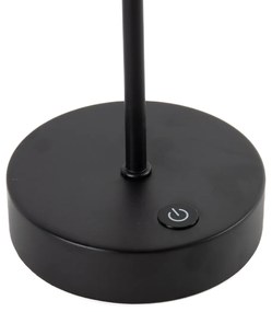 Candeeiro de mesa moderno preto com vidro opalino incluindo LED com dimmer de 3 etapas - Djent Moderno