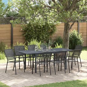 vidaXL Conjunto de Jantar para Jardim 9 pcs Aço