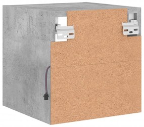 Móvel de parede p/ TV c/ luzes LED 30x28,5x30 cm cinza cimento