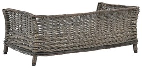 Cesto p/ cães almofadão cinzento 90x54x35 cm salgueiro genuíno