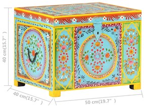 Caixa de arrumação pintada à mão 50x40x40 cm mangueira maciça