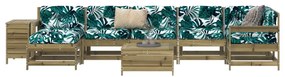 9 pcs conjunto sofás jardim madeira de pinho impregnada