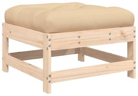 5 pcs conjunto lounge jardim com almofadões madeira maciça