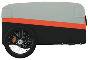 Reboque para bicicleta 45 kg ferro preto e laranja