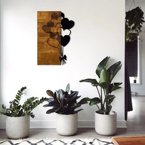 Acessório Decorativo de Parede Love Metal – Nogueira e Preto – 39 x 58