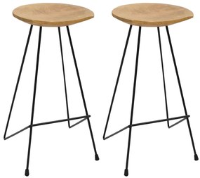 vidaXL Bancos de bar 2 pcs madeira de teca maciça