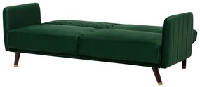 Sofá-cama de 3 lugares em veludo  verde SENJA Beliani
