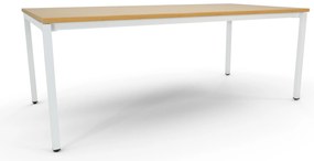 Mesa de Reunião 2400x1200mm - Alfa Branco / Faia