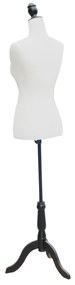 Manequim Feminino de Costura Busto de Senhora para Modistas Exibição Altura Ajustável a 130-168cm Branco