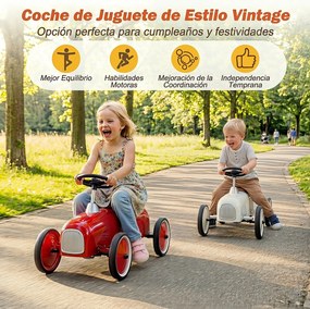 Andador de Bebé Vintage, 75 x 39 x 40 cm, Volante Multifuncional, Branco