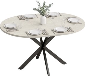 Mesa de Jantar Extensível Oval, 135 x 100 x 75 cm (CADEIRAS NÃO INCLUIDAS), Para 4 a 6 Pessoas, Cinzento
