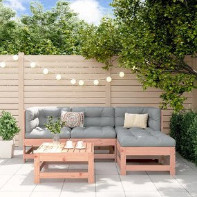 5 pcs conjunto lounge de jardim madeira de douglas maciça