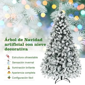 Árvore de Natal de 1,8 m com 600 ramos e 250 luzes LED Ideal para decoração de Natal Branca