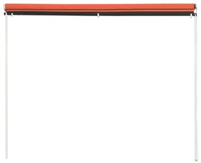 Toldo retrátil 350x150 cm laranja e castanho