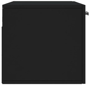 Armário de parede 80x36,5x35 cm derivados de madeira preto