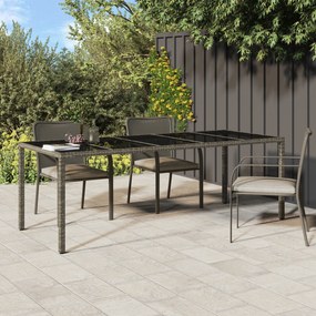 vidaXL Mesa de Jantar de Jardim Cinza 250x100x75 cm Vime PE