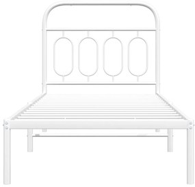 Estrutura de cama com cabeceira 80x200 cm metal branco