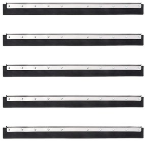 vidaXL Cabeças de rodo de chão 5 pcs 75x2x5 cm aço e borracha