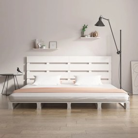 Cama sem colchão 180x200 cm madeira de pinho maciça branco