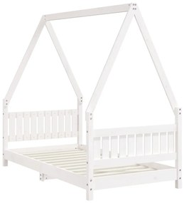 Estrutura de cama infantil 80x160 cm pinho maciço branco