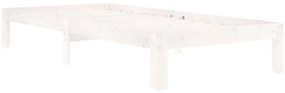 Estrutura de cama 90x200 cm pinho maciço branco