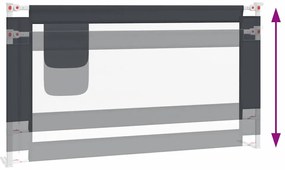 Barra segurança p/ cama infantil tecido 150x25 cm cinza-escuro