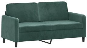 2 pcs conjunto de sofás com almofadas veludo verde-escuro