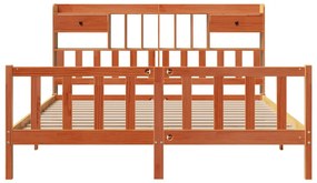 Cama com estante sem colchão 200x200 cm pinho maciço