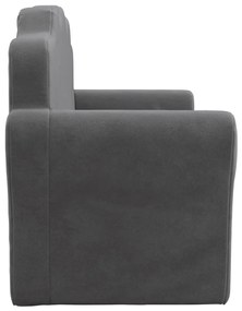 Sofá-cama infantil de 2 lugares pelúcia macia antracite