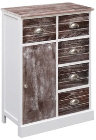 Aparador com 10 gavetas 113x30x79 cm madeira castanho