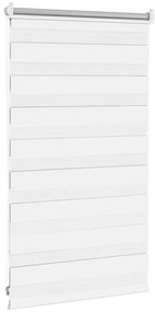 Estore de rolo 50 x 100 cm, linhas de zebra / Branco