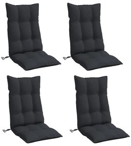 Almofadões p/ cadeira encosto alto 4 pcs tecido oxford preto