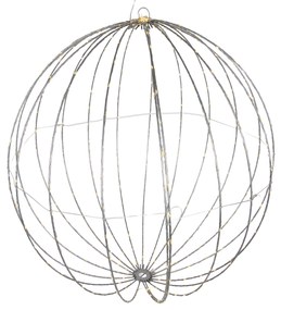 Luminária de Natal suspensa bola branca 60cm incl. LED com temporizador IP44 - Nobi