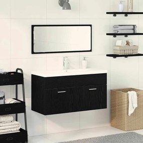 vidaXL Conjunto de Móveis pra Banheiro com porta 3 pcs Carvalho Preto