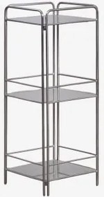 Estante De Banho 30x80 Cm Em Aço Inoxidável E Vidro Idunai Aço Inoxidável Escovado - Sklum