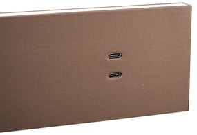 Candeeiro de Parede Bronze Ajustável com USB-C incl. LED - Modric Moderno