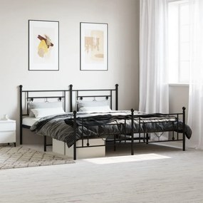 Estrutura de cama sem colchão com pés 180x200 cm preto