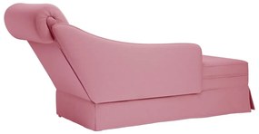 Chaise lounge c/ reforço/apoio de braços direito veludo rosa